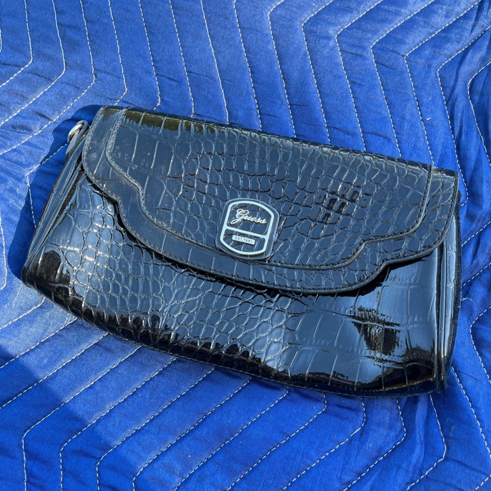 Faux Croc Skin Guess Clutch